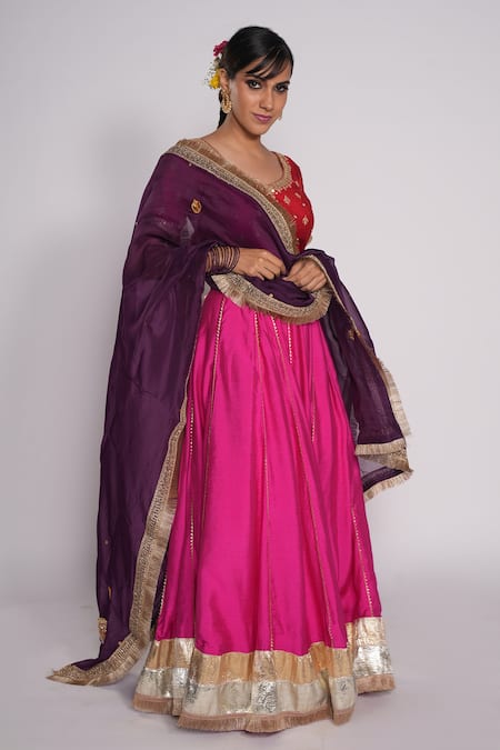 Pants and Pajamas Chanderi Lehenga 