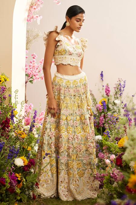 Buy Chandrima Ivory Chanderi Sequins, Beads Sweetheart Neck Floral Embroidered Bustier Online at Aza Fashions Buy_Chandrima_Ivory Chanderi Sequins, Beads Sweetheart Neck Floral Embroidered Bustier _Online_at_Aza_Fashions