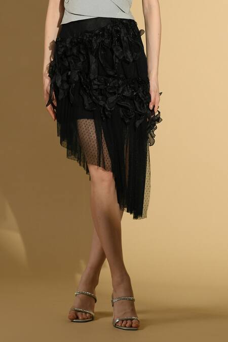 Buy Geisha Designs Grey Viscose Solid One Shoulder Top And Ruffled Skirt Set Online at Aza Fashions Buy_Geisha Designs_Grey Viscose Solid One Shoulder Top And Ruffled Skirt Set _Online_at_Aza_Fashions