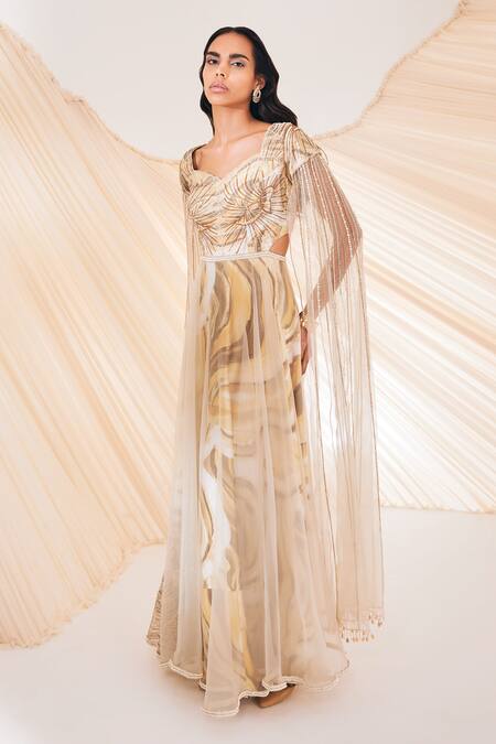 Buy Divya Aggarwal Multi Color Organza Hand Embroidery Pearl Sweetheart Harlee Marble Effect Gown Online at Aza Fashions Buy_Divya Aggarwal_Multi Color Organza Hand Embroidery Pearl Sweetheart Harlee Marble Effect Gown _Online_at_Aza_Fashions