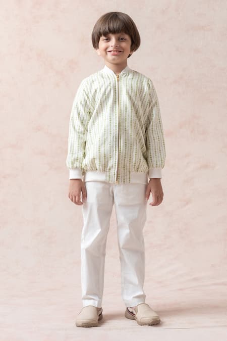 Buy Thetaa Green Chanderi , Dot Print Bomber Jacket Online at Aza Fashions Buy_Thetaa_Green Chanderi , Dot Print Bomber Jacket _Online_at_Aza_Fashions