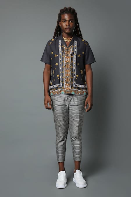 House of Three Mural Hawaiian Cotton Poplin Shirt 