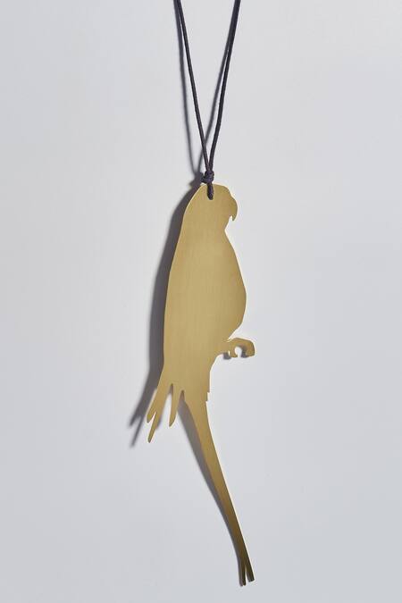 Shop Tachi Gold Plated Metal The Sukah Pendant at Aza Fashions Shop_Tachi_Gold Plated Metal The Sukah Pendant_at_Aza_Fashions