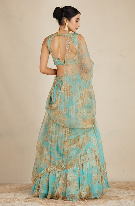 Astha Narang Organza Printed Lehenga Set 