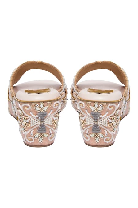 Buy Kkarma Accessories Multi Color Embroidery Dipali Criss Cross Platform Wedges Online at Aza Fashions Buy_Kkarma Accessories_Multi Color Embroidery Dipali Criss Cross Platform Wedges _Online_at_Aza_Fashions