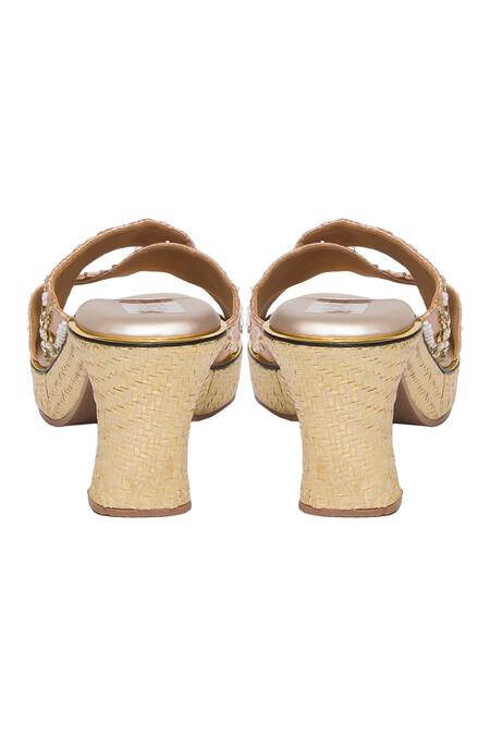 Buy Kkarma Accessories Pink Embroidery, Beads Chandramalika Criss Cross Heels Online at Aza Fashions Buy_Kkarma Accessories_Pink Embroidery, Beads Chandramalika Criss Cross Heels _Online_at_Aza_Fashions