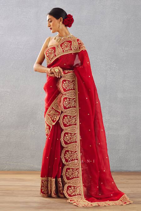 Torani Red Silk Organza Dori, Adda Sindoori Yashaswini Saree Online at Aza Fashions Torani_Red Silk Organza Dori, Adda Sindoori Yashaswini Saree _Online_at_Aza_Fashions
