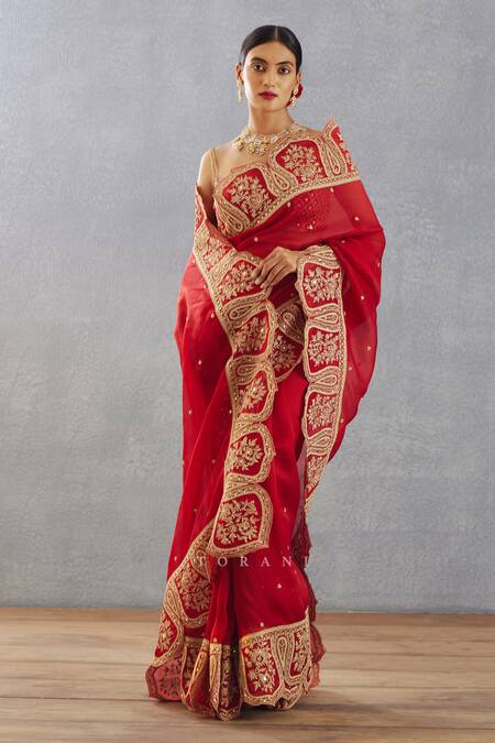 Buy Torani Red Silk Organza Dori, Adda Sindoori Yashaswini Saree Online at Aza Fashions Buy_Torani_Red Silk Organza Dori, Adda Sindoori Yashaswini Saree _Online_at_Aza_Fashions