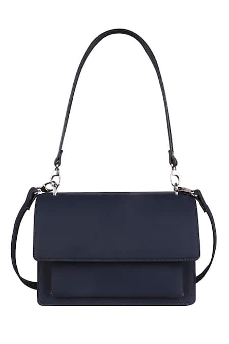 The House of Ganges Blue Gigi Vegan Leather Satchel With Sling 