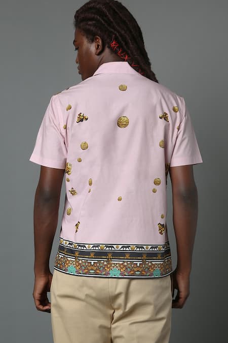 House Of Three Mural Hawaiian Cotton Linen Shirt 