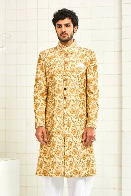 Rajesh Pratap Singh Textured Sherwani 