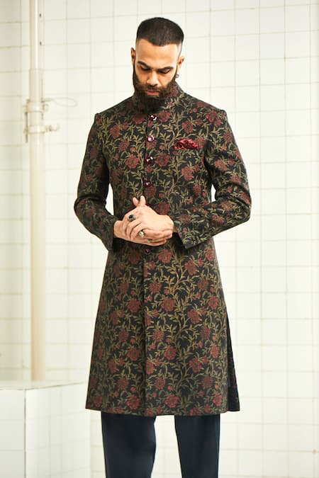 Rajesh Pratap Singh Textured Sherwani 
