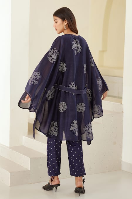 Cotton And Clay Printed Kimono Trouser Set 
