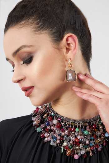 Aakaar Black Modal Crystals Round Neck Embellished Lounge Dress Online at Aza Fashions Aakaar_Black Modal Crystals Round Neck Embellished Lounge Dress _Online_at_Aza_Fashions