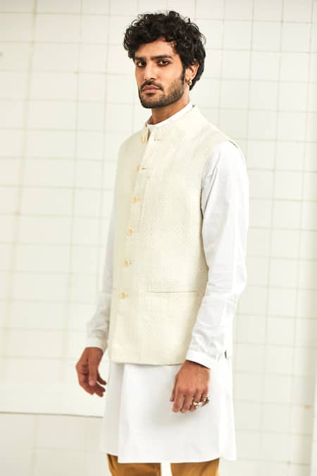 Rajesh Pratap Singh Handloom Linen Nehru Jacket 