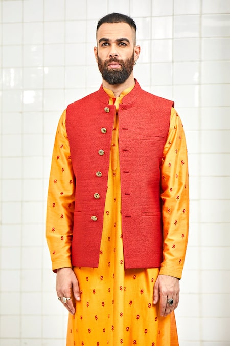 Rajesh Pratap Singh Textured Nehru Jacket  