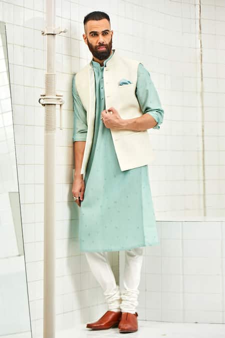 Buy Rajesh Pratap Singh White Viscose Quilted Nehru Jacket Online at Aza Fashions Buy_Rajesh Pratap Singh_White Viscose Quilted Nehru Jacket _Online_at_Aza_Fashions