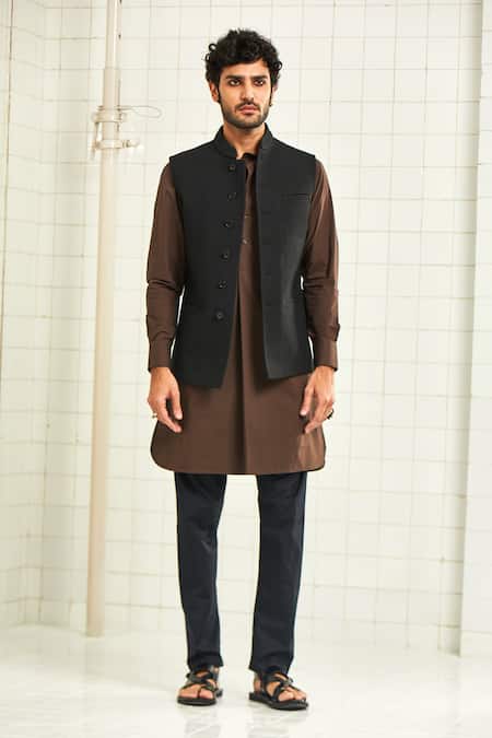 Buy Rajesh Pratap Singh Black Viscose Quilted Nehru Jacket Online at Aza Fashions Buy_Rajesh Pratap Singh_Black Viscose Quilted Nehru Jacket _Online_at_Aza_Fashions