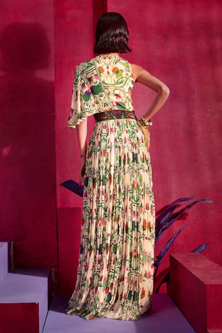 Limerick By Abirr N' Nanki Zeniya Floral Print Saree Gown 