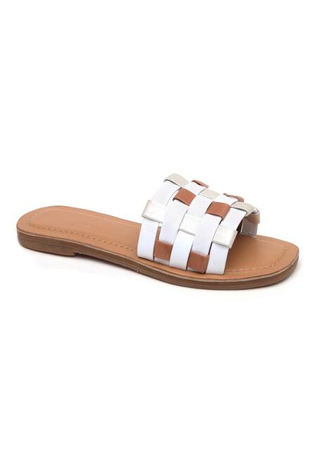 Buy Beige Leather Sandals by Tissr Online at Aza Fashions