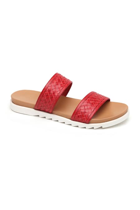 Red double 2024 strap sandals