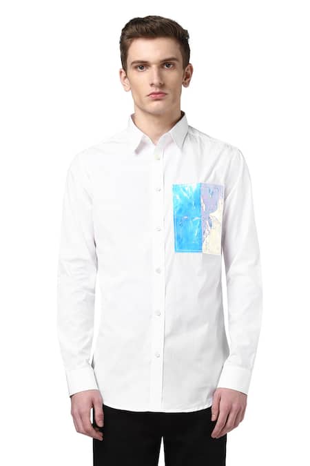 Noonoo White 100% Giza Cotton Embroidered Shirt 