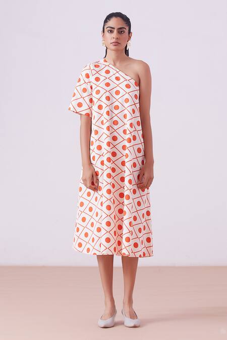 Buy_The Summer House_Cream Lilit One Shoulder Dress_Online_at_Aza_Fashions