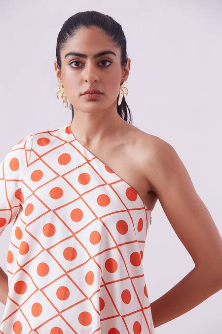 Shop_The Summer House_Cream Lilit One Shoulder Dress_Online_at_Aza_Fashions