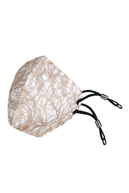 Buy Limerick By Abirr N' Nanki Gold Metallic Embroidered Mask Single Pc Online at Aza Fashions Buy_Limerick By Abirr N' Nanki_Gold Metallic Embroidered Mask Single Pc_Online_at_Aza_Fashions