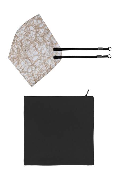 Shop Limerick By Abirr N' Nanki Gold Metallic Embroidered Mask Single Pc Online at Aza Fashions Shop_Limerick By Abirr N' Nanki_Gold Metallic Embroidered Mask Single Pc_Online_at_Aza_Fashions