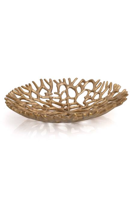 Buy_H2h_Gold Metal Sage Bowl_Online_at_Aza_Fashions