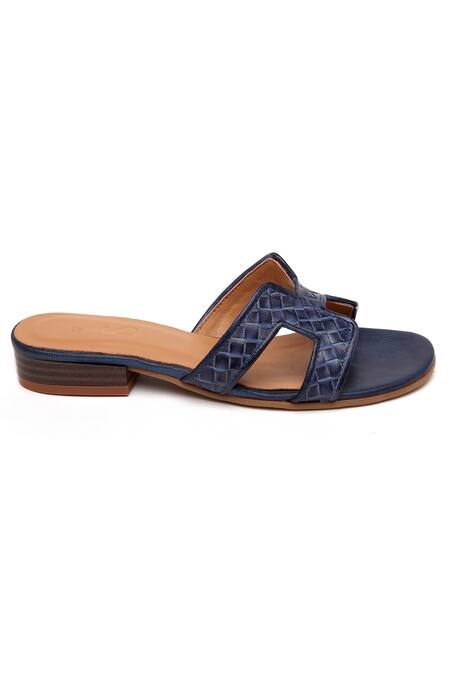 Tissr_Blue Cut-out Strap Sandals_Online_at_Aza_Fashions