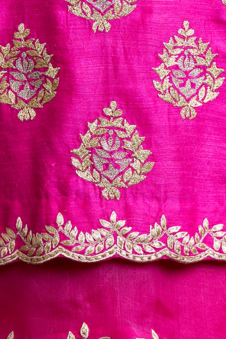 Shop Sue Mue Beige Handloom Cotton, Tussar Georgette U Neck Kurta Sharara Set Online at Aza Fashions Shop_Sue Mue_Beige Handloom Cotton, Tussar Georgette U Neck Kurta Sharara Set _Online_at_Aza_Fashions