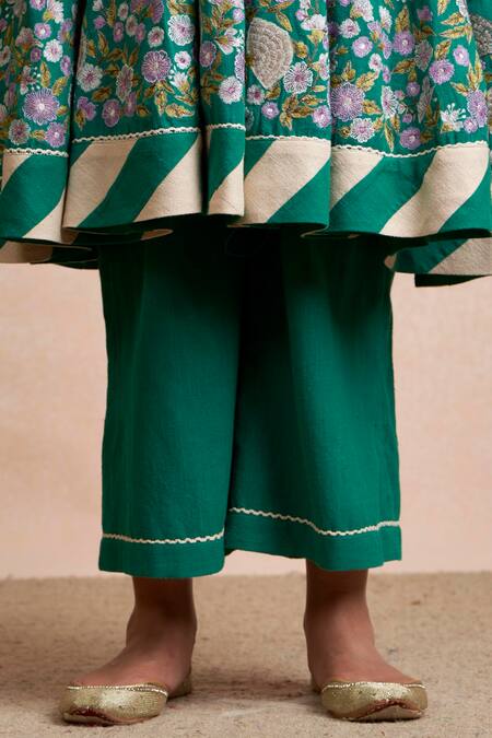 Buy Sue Mue Green Handloom Cotton Round Anarkali Set Online at Aza Fashions Buy_Sue Mue_Green Handloom Cotton Round Anarkali Set _Online_at_Aza_Fashions