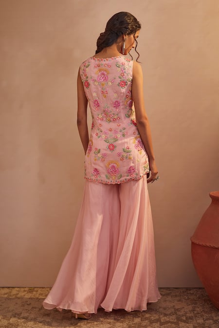 Aneesh Agarwaal Embroidered Kurta & Sharara Set 