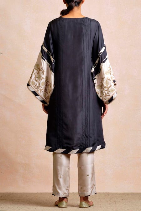 Sue Mue Silk Embroidered Kurta & Pant Set 