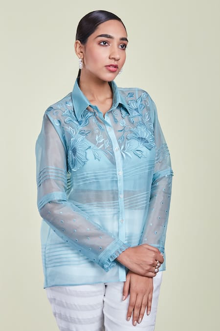 Sue Mue Sheer Organza Shirt 