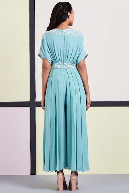 Sue Mue Floral Embroidered Jumpsuit 