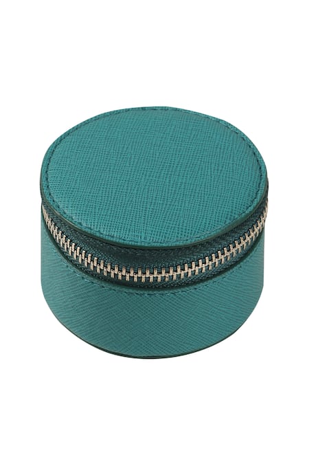 The House Of Ganges_Blue Rogate Vegan Leather Case_Online_at_Aza_Fashions