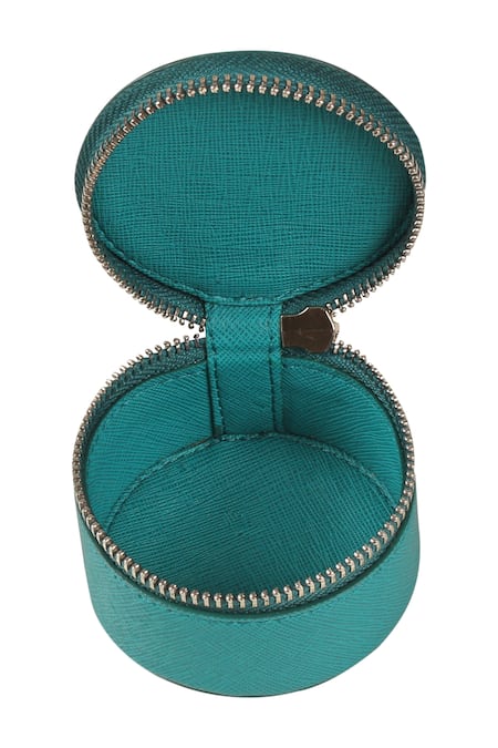 Buy_The House Of Ganges_Blue Rogate Vegan Leather Case_Online_at_Aza_Fashions