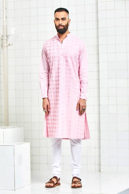Buy Rajesh Pratap Singh Pink Cotton Textured Kurta Set Online at Aza Fashions Buy_Rajesh Pratap Singh_Pink Cotton Textured Kurta Set _Online_at_Aza_Fashions