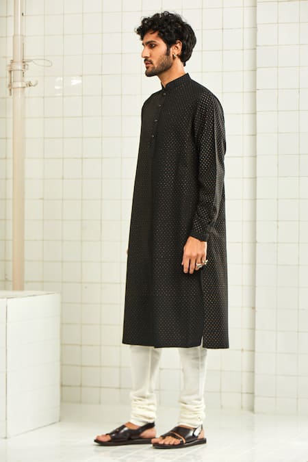 Buy Rajesh Pratap Singh Black Viscose Textured Kurta Set Online at Aza Fashions Buy_Rajesh Pratap Singh_Black Viscose Textured Kurta Set _Online_at_Aza_Fashions