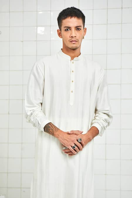 Buy Rajesh Pratap Singh White Viscose Pintuck Kurta Set Online at Aza Fashions Buy_Rajesh Pratap Singh_White Viscose Pintuck Kurta Set _Online_at_Aza_Fashions