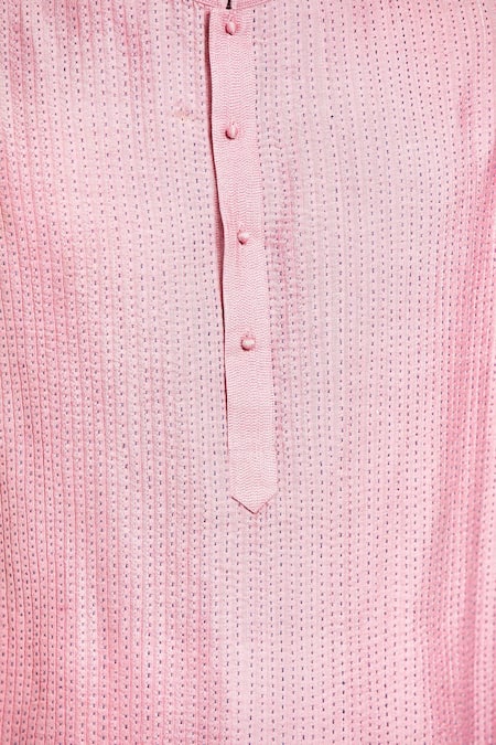 Rajesh Pratap Singh Pink Viscose Embroidered Kurta Set at Aza Fashions Rajesh Pratap Singh_Pink Viscose Embroidered Kurta Set _at_Aza_Fashions