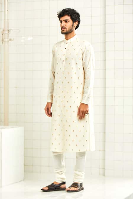 Buy Rajesh Pratap Singh White Viscose Embroidered Kurta Set Online at Aza Fashions Buy_Rajesh Pratap Singh_White Viscose Embroidered Kurta Set _Online_at_Aza_Fashions