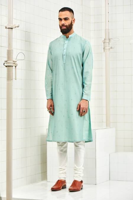 Buy Rajesh Pratap Singh Blue Viscose Embroidered Kurta Set Online at Aza Fashions Buy_Rajesh Pratap Singh_Blue Viscose Embroidered Kurta Set _Online_at_Aza_Fashions