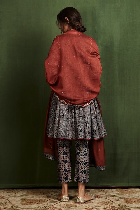 Sue Mue Ajrakh Print Anarkali Set 