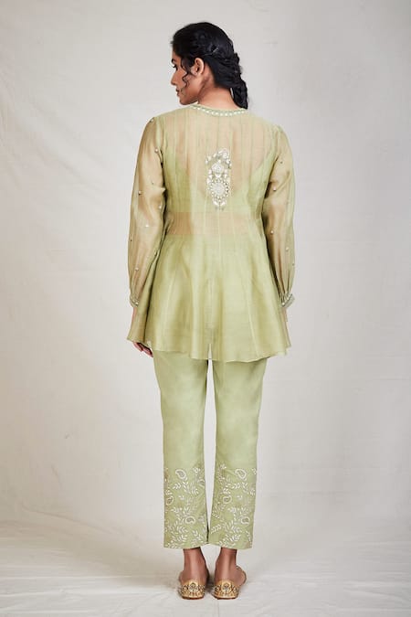 Sue Mue  Panelled Angarkha Short Tunic 