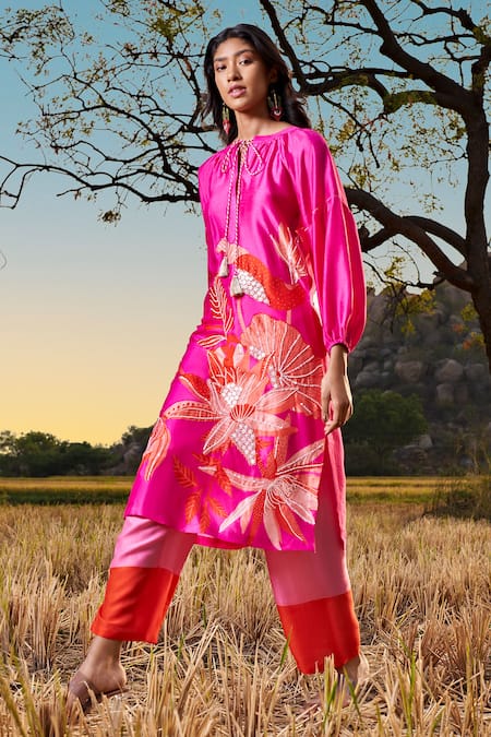 Archana Shah Tropical Print Kurta & Pant Set 