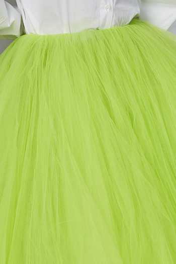 QUOD_Green Nylon Tulle Skirt_at_Aza_Fashions